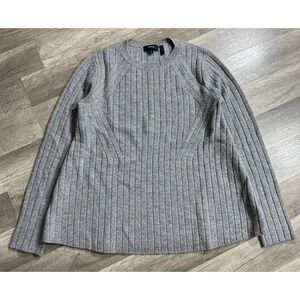 THEORY L/S Fancy Knit A-line Sweater‎ Wool/Cashmere Gray Size Small